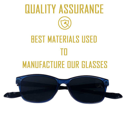 Blue & Black Frame-Grey Lens- Unisex Polarized Sunglasses with long hang in neck sides-Small Size