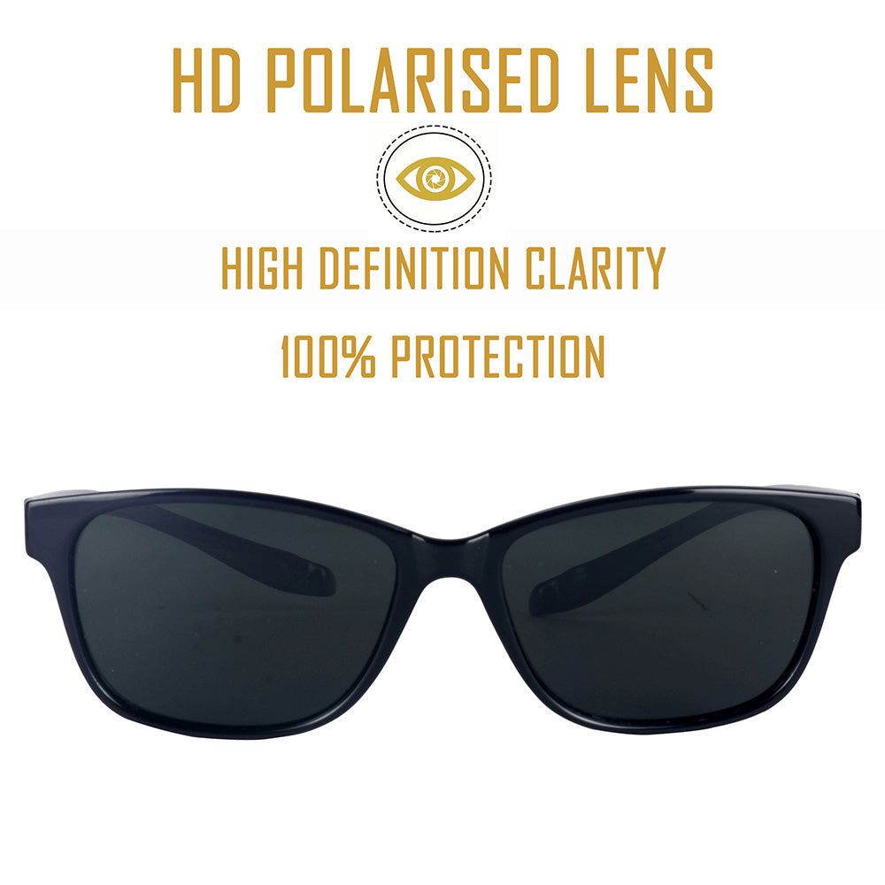 Black Frame-Green Lens-Unisex Sunglasses with long hang in neck sides.