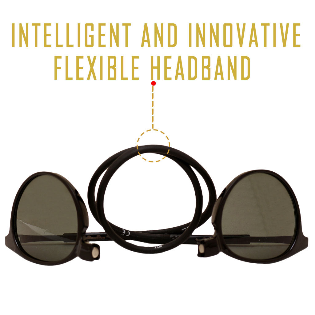 Black Frame - Green Lens - Hang in Neck Sunglasses 