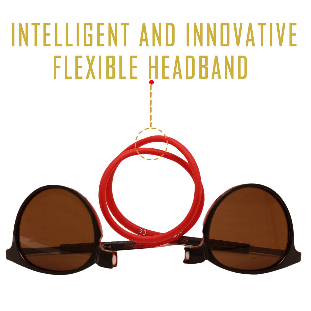 Wine Red Frame with Brown Lens Hang in Neck Sunglasses - Holi Offer - Grab it For Just Rs. 999 Only - iryzeyewear